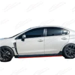 Fits for 15-21 Subaru WRX STI Black JDM Style Side Skirts Body Kit w/ Red Trims - Image 4