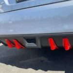 Fits 2015-2021 Subaru WRX STI Red Shark Fins & Brake Light Cover (Carbon Fiber Print) - Image 3