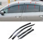 Fit 2013-2018 Nissan Altima Clip-On Chrome Trim Vent Window Visors Rain Sun Wind Guards Shade Deflectors - Image 4