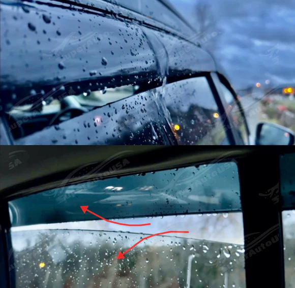 Carbon Fiber Print Trim Window Visor Shade Deflector For Subaru Forester 2014-2018 - Image 2