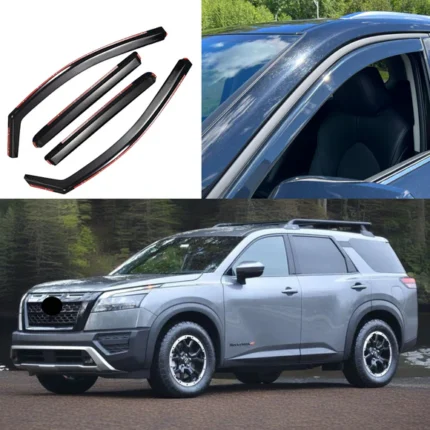 Fits 2022-2025 Nissan Pathfinder In-Channel Rain Guards Window Visors Sun Wind Snow Vent Side Deflectors