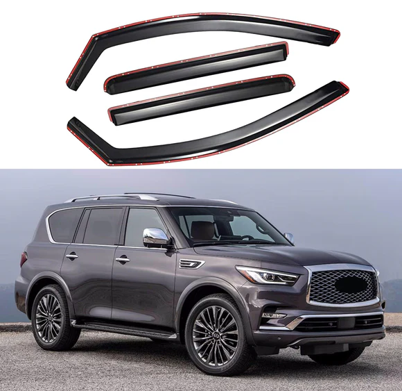 In-Channel Rain Guards Window Visors Vent Deflectors For 2014-2024 Infiniti QX80 - Image 7