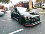 Fit 2015-2021 Subaru WRX STI SEDAN Front Splitter & Side Skirts (Black & Red Trim) - Image 3
