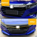 Fit 2018-2023 Honda Accord ABS Glossy Black Lip Front Grille Cover Molding Trim - Image 3