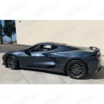 For 20-23 Chevrolet Corvette C8 Gloss Black Z51 Style Side Skirts Front Bumper Lip Set - Image 8