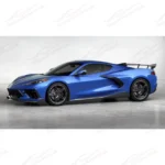 For 20-23 Chevrolet Corvette C8 Gloss Black Z51 Style Side Skirts Front Bumper Lip Set - Image 7