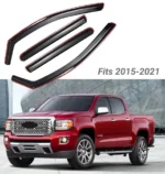 Fit 2015-2021 GMC Canyon In-Channel Vent Window Visors Rain Sun Wind Guards Shade Deflectors - Image 3