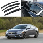 For Honda Civic 2016-2020 Carbon Fiber Print Trim Window Visors Rain Deflectors