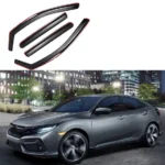Fit 2017-2021 Honda Civic Hatchback In-Channel Vent Window Visors Rain Sun Wind Guards Shade Deflectors