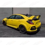 Fits 2017-21 Honda Civic Hatchback Gloss Black w/ Reflectors Rear Bumper Garnish - Image 4