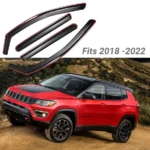 Fit 2018-2024 Jeep Compass In-Channel Vent Window Visors Rain Sun Wind Guards Shade Deflectors - Image 3