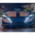 For 2021-2023 Elantra DRL LED Turn Signal Lights Gloss Black Front Grille - Image 3