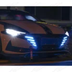 For 2021-2023 Elantra DRL LED Turn Signal Lights Gloss Black Front Grille - Image 4