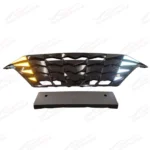 For 2021-2023 Elantra DRL LED Turn Signal Lights Gloss Black Front Grille - Image 2