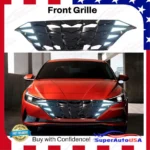 For 2021-2023 Elantra DRL LED Turn Signal Lights Gloss Black Front Grille - Image 7