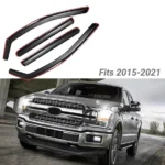 Fit 2015-2021 Ford F150 Crew Cab In-Channel Vent Window Visors Rain Sun Wind Guards Shade Deflectors - Image 3