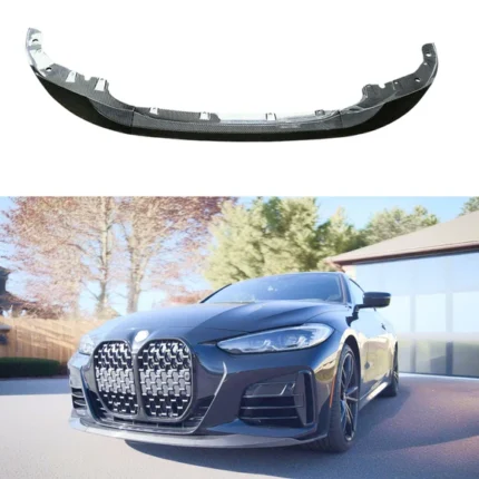 Fits 2021-2024 BMW G22/G23 430i/M440i MP Style Carbon Fiber Print Front Lip Spoiler