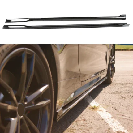 Fits 2021-2025 BMW 4 Series G22 G23 430i M440i 440i Gloss Black Side Body Skirts