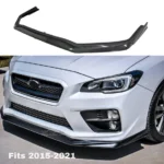 Fits 2015-2021 Subaru WRX STI Front Bumper Lip Spoiler (Gloss Black) - Image 2