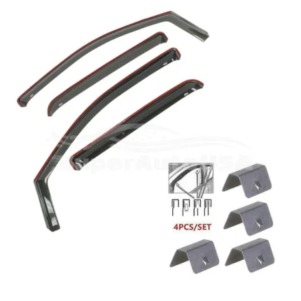 Fit 2020 up Toyota Corolla 4Dr Sedan In-Channel Vent Window Visors Rain Sun Wind Guards Shade Deflectors
