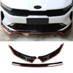 For K5 2021 2022 2023 Performance Style Front Bumper Lip Spoiler (Gloss Black with Red Trim) - Image 6