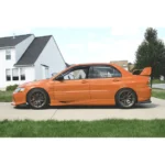 JDM PU Black Side Skirts extension Lips Fits 2001-2007 Mitsubishi Lancer Evolution 7 8 9 - Image 5