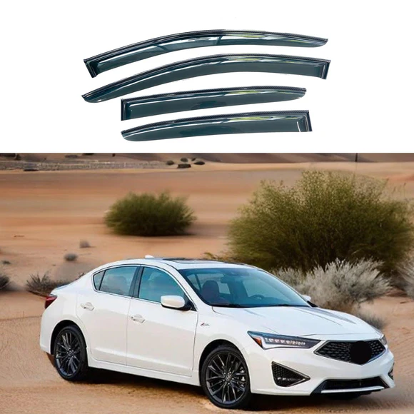 q40oejdmcn_3fbb97b9-b6ea-44bf-b55a-dcb3527e5fa5.webp Fits Acura ILX 2013-2024 Carbon Fiber Trim Window Vent Visor Sun Guard Deflector - Image 1