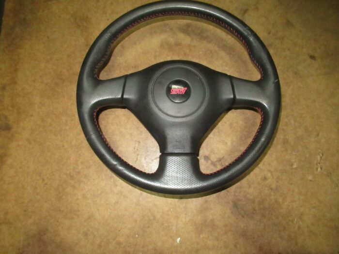2002-2007 Subaru impreza WRX STi Black Leather Steering Wheel OEM SRS GDB GDA - Image 1