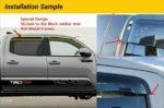 Window Vent Visors w/Chrome Trim Rain Sun Guards Fits 2022-2024 Toyota Tundra - Image 9