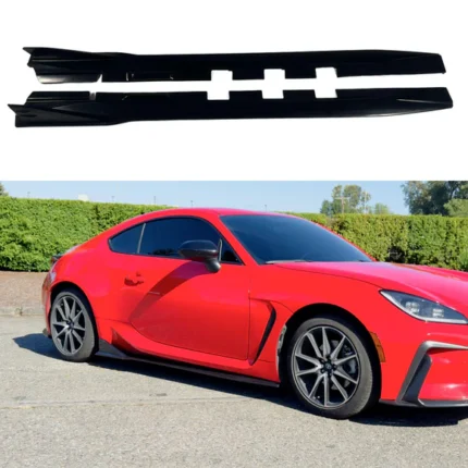 Fits 2022-2024 Toyota GR86 BRZ Black PU Side Body Skirts Extension