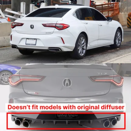Fits 2021-2025 Acura TLX Type S Style Real Carbon Fiber Body Kit Rear Diffuser